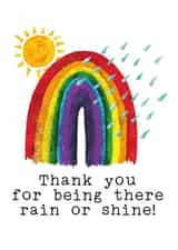 Original Rain or shine Rainbow card by Claire Close - thank you for being there created by Tarot Close Design