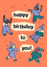 Dance party Birthday Card - cute and playful! created by Vicky Hughes