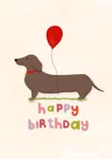 Cute Sausage Dog Happy Birthday Card created by Hand Typed Designs