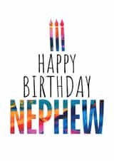 Modern cake and candles Birthday Card for your nephew created by size3art