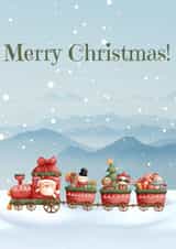 Cute Christmas Train Card created by For You Creative 