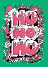Cute Christmas Card For Family and Friends - HO HO HO created by Harkiran Kalsi