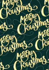 Golden chic Merry Christmas card created by Thetypographicstudio