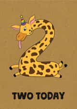 KIDS AGE 2 GIRAFFE BIRTHDAY CARD created by TACHE