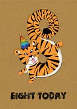 KIDS AGE 8 TIGER BIRTHDAY CARD created by TACHE