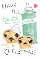 A tasty looking Vegan inspired Christmas card 'Have the Best Vegan Christmas' created by ROSE + DAFF