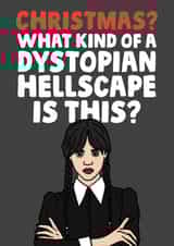 Wednesday Addams Tv Series Funny Christmas Card created by Studio Doodles