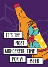 Funny Christmas - most wonderful time for a beer! created by Bagels Before Boys
