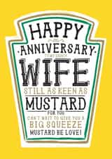 Funny Anniversary Card - Heinz mustard - Wife created by la la la Designs