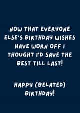 Happy belated birthday card created by original fox designs