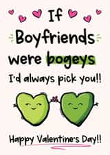 Funny Bogey Valentines Day Card For Boyfriend created by The Laughing Sloth