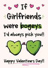 Funny Bogey Valentines Day Card For Girlfriend created by The Laughing Sloth
