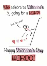 Cheeky Valentine's Day card - keen running weirdo! created by Shore Designs