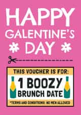 Funny Valentine's Card - Galentine's Boozy Brunch - Voucher Card created by AbiGoLucky