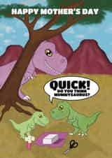 Cute Mother's Day Card - Funny Dinosaur T-Rex Mummy created by @Cupsie's Creations