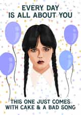 Wednesday Addams Birthday Card created by URGHH Card Co.