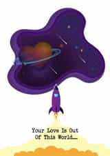 Cute fun space themed card created by Zoe & Violet Ventures