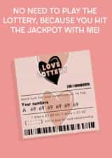 Hit the Jackpot Valentine's day Card created by The Crude Card Company