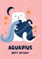 Aquarius Zodiac Sign Birthday Card created by Lucy Maggie Designs