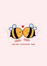 Cute bumble bee valentines card - Kawaii card - card for significant other created by Rosalie Perl