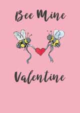 Cute Valentine Card For Your Love - Bee Mine Valentine created by Helen Morgan Illustration