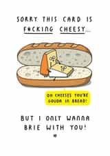 I Only Wanna Brie With You. F*cking Cheesy Anniversary or Valentine's Day Card created by mungo and shoddy