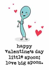 Little Spoon Big Spoon Cute Valentine's Day Card created by Mrs Best Paper Co.