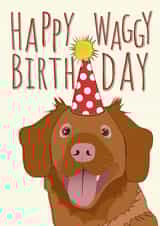 Happy Waggy Dog Birthday Card for Your Dog or Dog Lover on Their Birthday created by LJRanson Design