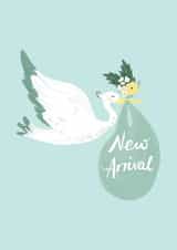 Cute New Baby Card - Stork - New Arrival - Boy created by TACHE