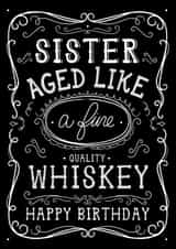 Funny Sister Jack Daniels Birthday Card created by la la la Designs
