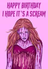 Birthday Card - Carrie - Horror created by Morgan Masters