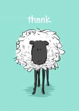 Thank Ewe - Thank You Card - Pun Funny Sheep Card - Cute Illustration Card created by Scruffy Cat