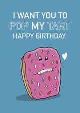 Funny Pop Tart Happy Birthday Card Perfect For Any Foodie created by Tommy Blue Illustration