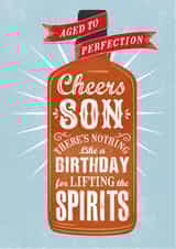 Classic birthday card for your whisky or spirit loving Son - whisky bottle created by 0nly Me!