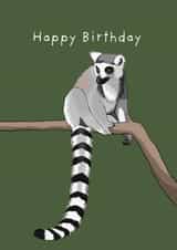 Lemur Birthday Card created by Lisa Swift Illustration