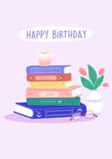 Cute Birthday Card - Bookworm created by Emma Tobey Illustration