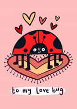 Cute Illustrated Ladybird Lovebug Ladybug Valentine's Card created by Lucy Maggie Designs