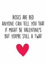 Twat Valentine's day card created by Cheeky Chops Cards