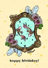 Cute Birthday Card - Pisces - Zodiac created by The Modest Lobster