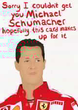 Michael Schumacher F1 celebration card created by Amber Kilsby