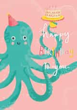 Cute Birthday Card - Octopus - Birthday - Cake created by Heather Marshall