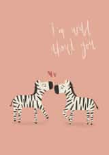 Cute Valentine's Day/Anniversary Card - Zebra - I'm wild about you created by Mint and Pickle