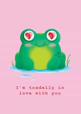 Toadally in love cute valentines card for someone special created by abtchlr