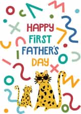 Happy First Fathers Day - Leopard Card - Daddy Cool created by Pearl Studio