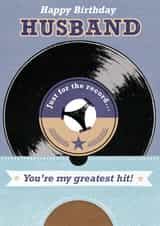 Classic birthday card - Husband - Vinyl - Greatest Hit created by 0nly Me!