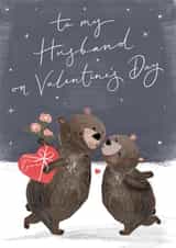 Cute valentine card - Bears - Animals - Husband created by Making Meadows Ltd
