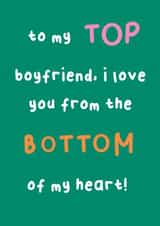 Funny LGBTQ+ Funny Queer Boyfriend Top and Bottom Card created by AbiGoLucky