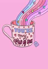 Cute Valentines Day card for significant other “You’re My Cup of Tea” created by Helen Leppert Designs