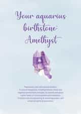 Birthday card - Birthstone per zodiac sign - Your Aquarius birthstone: Amethyst created by Noura Mokhtar