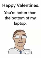 Cheeky Valentine's Card Day - 'You're Hotter Than the Bottom of My Laptop' created by Childish Ramblings